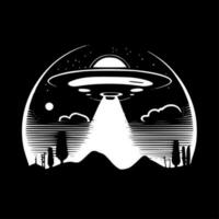 UFO - minimalistisk och platt logotyp - vektor illustration