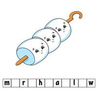 Worte niedlichen Puzzle Marshmallow vektor