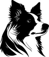 gräns collie, svart och vit vektor illustration