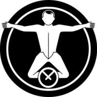 Gymnastik - - schwarz und Weiß isoliert Symbol - - Vektor Illustration