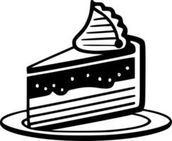 Kuchen - - schwarz und Weiß isoliert Symbol - - Vektor Illustration