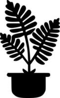 Pflanze - - schwarz und Weiß isoliert Symbol - - Vektor Illustration