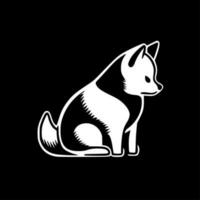 Shiba - - schwarz und Weiß isoliert Symbol - - Vektor Illustration