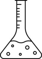 kemisk erlenmeyer flaska svart stroke ikon. vektor