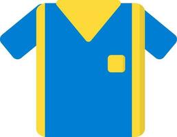 t-shirt ikon i blå och gul Färg. vektor