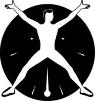 gymnastik - minimalistisk och platt logotyp - vektor illustration