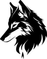 Wolf - - schwarz und Weiß isoliert Symbol - - Vektor Illustration