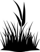 Gras - - schwarz und Weiß isoliert Symbol - - Vektor Illustration