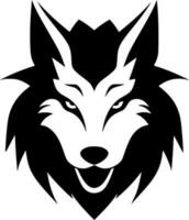 Wolf - - schwarz und Weiß isoliert Symbol - - Vektor Illustration