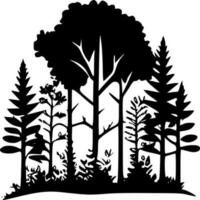 skog - minimalistisk och platt logotyp - vektor illustration