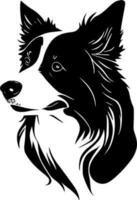 gräns collie - minimalistisk och platt logotyp - vektor illustration