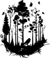 Wald - - minimalistisch und eben Logo - - Vektor Illustration