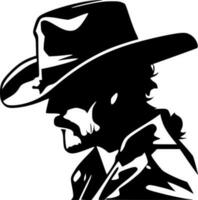 Cowboy - - schwarz und Weiß isoliert Symbol - - Vektor Illustration