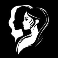 kvinnor, minimalistisk och enkel silhuett - vektor illustration