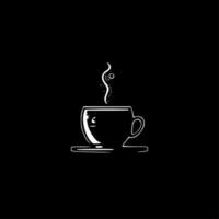 kaffe - minimalistisk och platt logotyp - vektor illustration