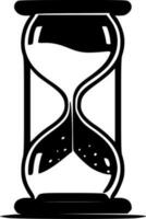 timglas - svart och vit isolerat ikon - vektor illustration