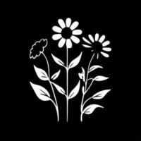 Blumen, minimalistisch und einfach Silhouette - - Vektor Illustration