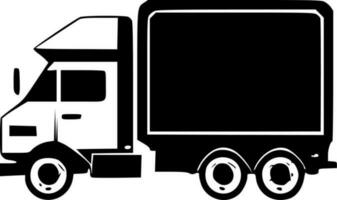 LKW - - schwarz und Weiß isoliert Symbol - - Vektor Illustration