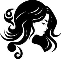 hår - minimalistisk och platt logotyp - vektor illustration