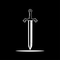 svärd, svart och vit vektor illustration