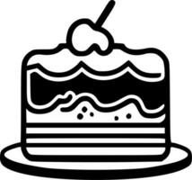 födelsedag kaka, minimalistisk och enkel silhuett - vektor illustration