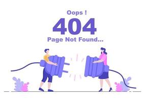 404-fel och sidan hittades inte vektorillustration vektor