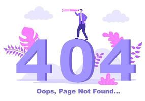 404-fel och sidan hittades inte vektorillustration vektor