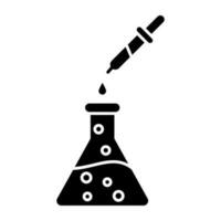 ett redigerbar design ikon av kemisk flaska med dropper som visar begrepp av experimentera vektor