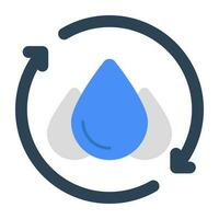 ett redigerbar design ikon av vatten återvinning vektor
