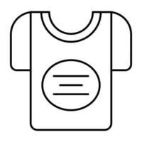 herrkläder halv ärm skjorta, linjär design ikon av kläder vektor