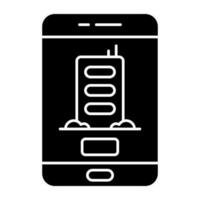 ett ikon design av mobil hotell app vektor