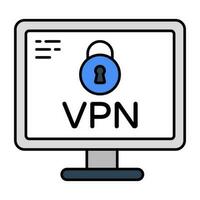 en platt design ikon av vpn vektor