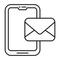 ein einzigartig Design Symbol von Handy, Mobiltelefon Mail vektor