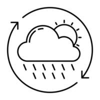 ein einzigartig Design Symbol von teilweise regnerisch Tag vektor