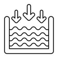 ein einzigartig Design Symbol von Wasser Niveau Nieder vektor