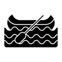ein solide Design Symbol von Rudern Boot vektor