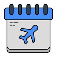 ein Symbol Design von Flug Zeitplan vektor