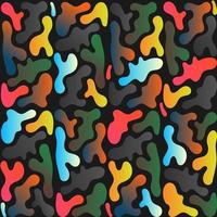 sömlös gradient vibrerande färger textur armé kamouflage mönster vektorillustration isolerad på svart färg bakgrund vektor