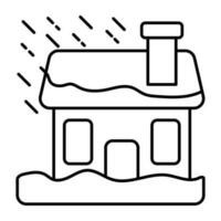 schwer Regenfall Symbol im linear Design isoliert auf Weiß Hintergrund vektor