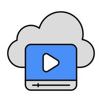 en kreativ design ikon av moln video vektor