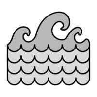 konzeptionelle eben Design Symbol von Ozean Wellen vektor