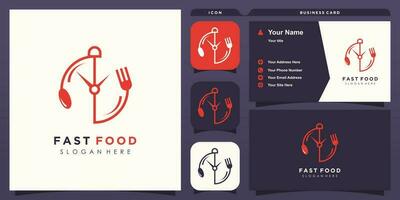 snabb mat logotyp design med kreativ unik stil premie vektor