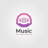 Musik- Logo Vektor Grafik Design im lila Gradient Farbe