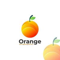 orange logotyp vektor design med elegant gradering stil, frukt logotyp, juice, natur, färsk