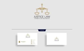 eleganter Anwalt Logo Linie Design Vorlage Illustration Vektor