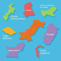 Vektor Pakistan Karte Design mit getrennt Zustände