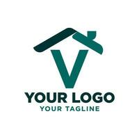 brev v tak vektor logotyp design