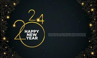 2024 Lycklig ny år vektor bakgrund. hälsning kort, baner, affisch.