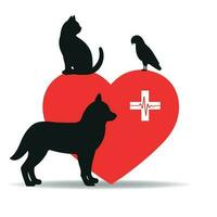 illustration av en logotyp av en veterinär klinik. vektor