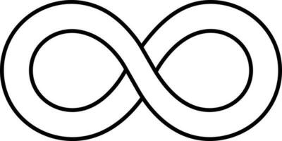 svart linjär stil oändlighet ikon eller symbol. vektor